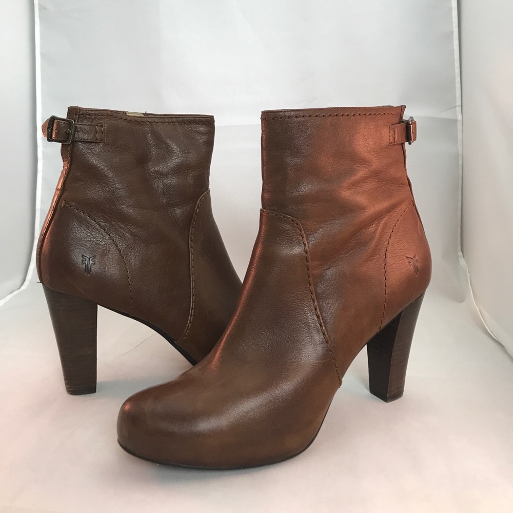 Frye Brown Leather Ankle Booties